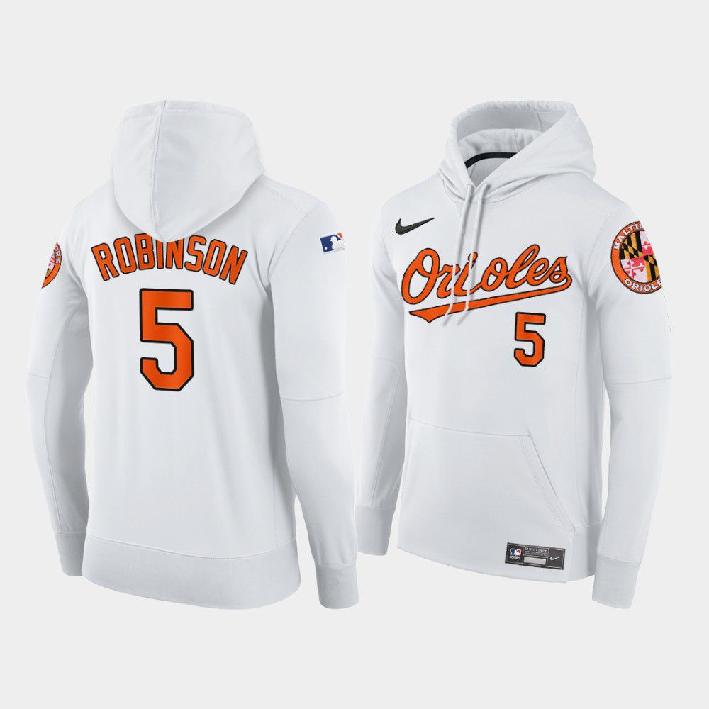 Men Baltimore Orioles #5 Robinson white home hoodie 2021 MLB Nike Jerseys